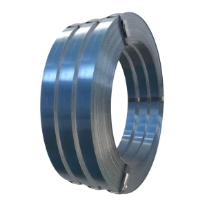 Cold rolled spring steel strip coil with a blue finish treatment