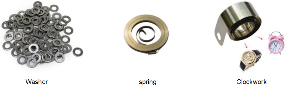 Gaskets, springs, and watch springs made of Jiaxiao MTC spring steel flat spring